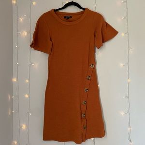 Cozy Thick Burnt Orange Sweater Dress